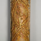 Antique carved, gilt and polychromed wooden column