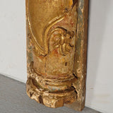 Antique carved, gilt and polychromed wooden column