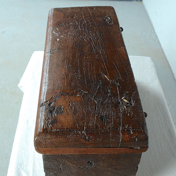 Antique tabletop document box, chestnut