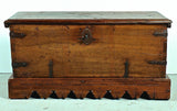 Antique scalloped skirt Palentine dowry chest, walnut