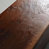 Antique scalloped skirt Palentine dowry chest, walnut