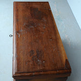 Antique scalloped skirt Palentine dowry chest, walnut
