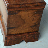 Antique scalloped skirt Palentine dowry chest, walnut