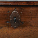 Antique scalloped skirt Palentine dowry chest, walnut