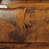 Antique rustic two-door Pyrenees pantry cabinet, pine