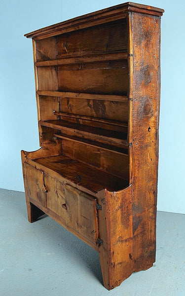 Antique rustic two-door Pyrenees pantry cabinet, pine