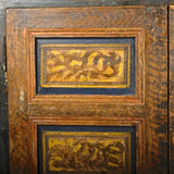 Antique painted four door Pyrenees credenza, pine