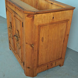 Antique Carved folk art pine vanity cabinet