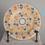 Antique large painted lusterware platter
