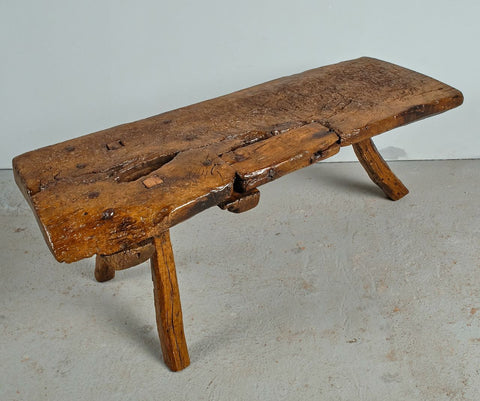 Antique rustic Pyrenees game dressing table / bench