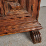 Antique two-door raised panel pantry cabinet, pine