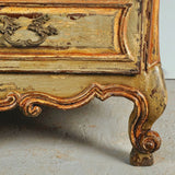 Antique painted four-drawer bombé chest