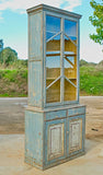 Antique painted four-door library cabinet