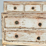 Antique painted five-drawer chest