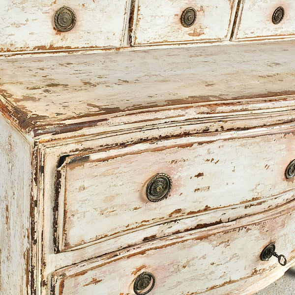 Antique painted five-drawer chest