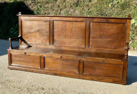 Antique carved Neo-Gothic chest, chestnut and oak