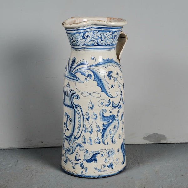 Antique large painted Talavera jug