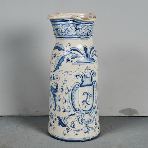 Antique large painted Talavera jug