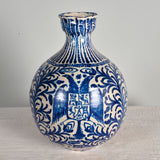 Antique glazed blue and white “Fajalauza” urn