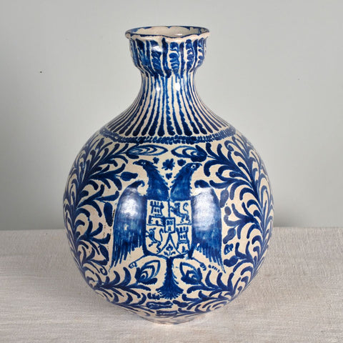 Antique glazed blue and white “Fajalauza” urn