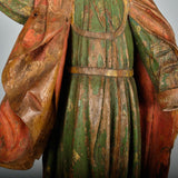 Antique carved and polychromed wood sculpture of Saint Joseph