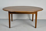 Antique tapered leg oval dining table, walnut