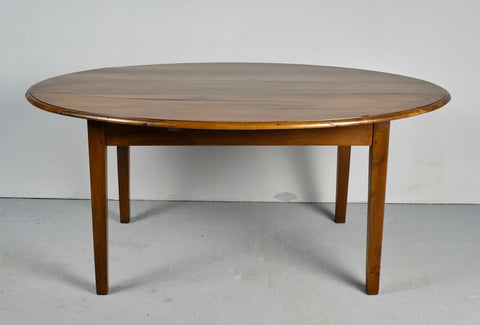 Antique tapered leg oval dining table, walnut