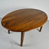 Antique tapered leg oval dining table, walnut