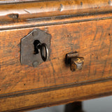 Antique “Mutton horn” leg accent table with drawer, walnut