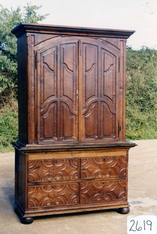This 17th Century Spanish Armoire Made with Solid Walnut Inspired Client to Custom Size an Entertainment Center