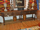 Carved four-drawer "Cusco" console table