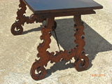Antique campaign table in walnut from Spain