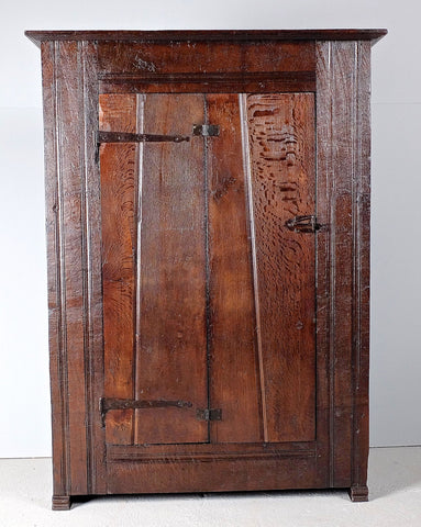 Reproduction one-door Basque mountain cabinet, reclaimed oak and chestnut