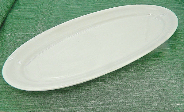 Large white oval refractory porcelain fish platter