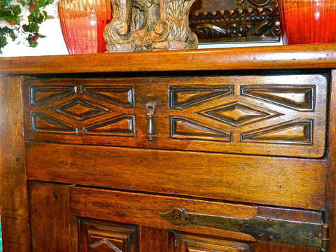 Single-door diamond panel reproduction nightstand with drawer, reclaimed cedar and cachimbo hardwood
