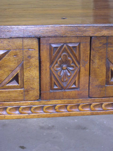 Carved two-drawer “Burgales” table