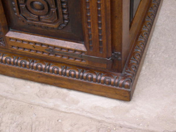 Carved two-door credenza or vanity cabinet