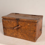Small antique carved Pyrenees shepherd’s box, pine