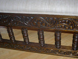 Carved and Upholstered "Cusco" Colonial Bench