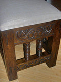 Carved and Upholstered "Cusco" Colonial Bench