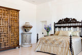 Standard king size reproduction “Barcelona” bed, cachimbo hardwood