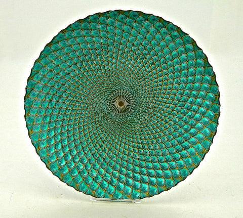Recycled Glass "Copper Vortex" Platter