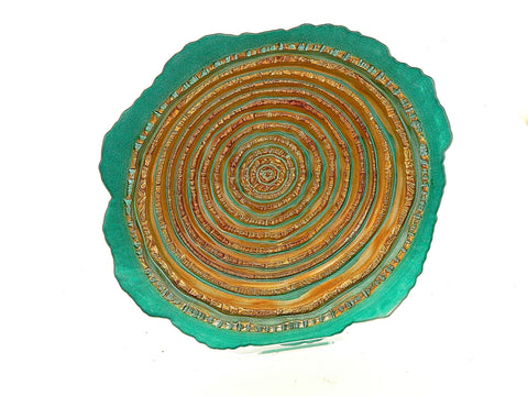 Recycled Glass "Silver Lace" Platter