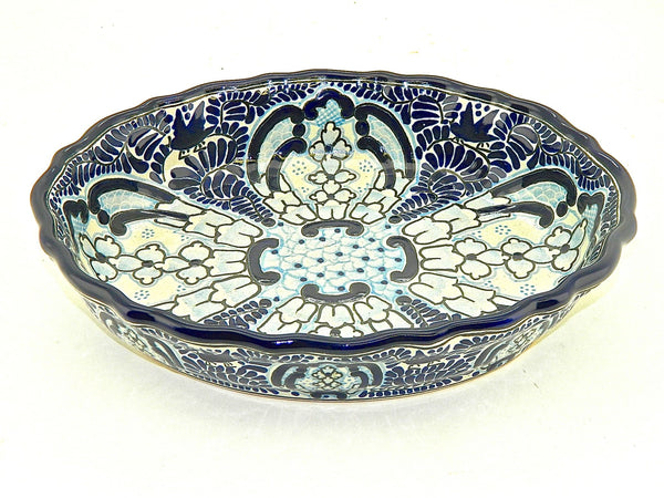 Wavy-edge oval Talavera serving dish, “REGINA”