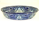 Wavy-edge oval Talavera serving dish, “REGINA”