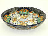 Wavy-edge oval Talavera serving dish, “REYNA”