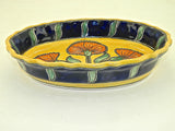 Wavy-edge oval Talavera serving dish, “PUERTO VALLARTA”