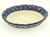 Wavy-edge oval Talavera serving dish, “PUEBLA”