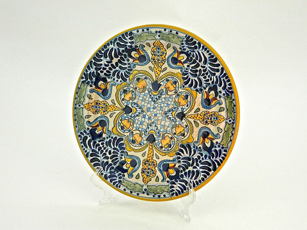 Large Round Talavera Serving Platter - "FLOR DE LIZ"
