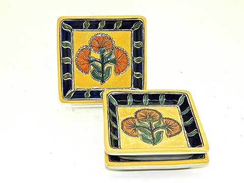 Small Square Talavera Tray - "PUERTO VALLARTA"
